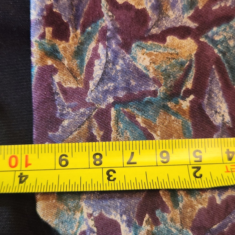 Oakbrook Silk Necktie Mens OS Purple Teal Abstract Geometric Vintage Excellent - Picture 5 of 7